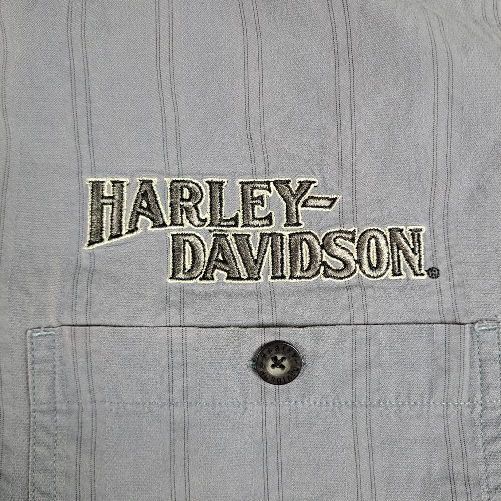Vintage Harley-Davidson Work Shirt Mens XL Button Up Snap Collar Embroidered Y2K - Picture 4 of 13